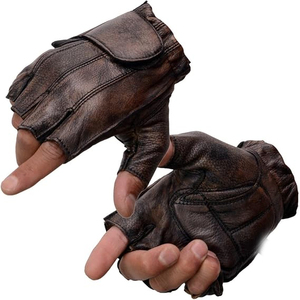 ถุงมือขับขี่มอเตอร์ไซค์แบบไร้นิ้วสำหรับผู้ชาย ยี่ห้อแซมโรซ สปอร์ตส์ รุ่นพรีเมียม หนังสีน้ำตาล บุเจลที่ฝ่ามือ - Product Image 4