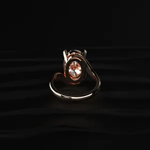 Bague de luxe ovale en or jaune avec diamant solitaire de laboratoire serti en bypass pour femme, idéale pour fiançailles et mariage, avec certification IGI - Product Image 5