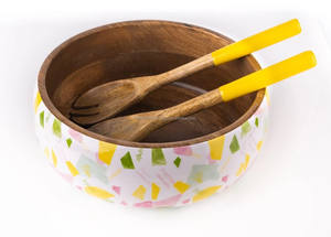 Ensemble de saladiers écologiques faits à la main en bois sculpté émaillé Décor de cuisine moderne et luxueux résistant à la chaleur jetable - Product Image 6