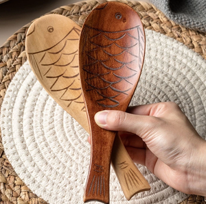 Cuchara para Servir Arroz de Madera Natural Ecológica y Espátula Antiadherente para Uso en Campamentos y Restaurantes de Hoteles - Product Image 3