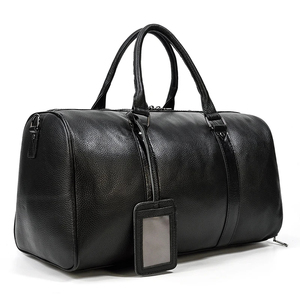 Unisex Genuine Leather <b>Duffel</b> <b>Bag</b> with Adjustable Strap Zipper Closure 30-40L Capacity Casual Gym Travel <b>Bag</b> - Product Image 3
