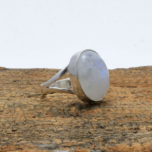 Anillo de Plata de Ley 925 con Piedra Lunar Arcoíris Natural, Joyería Hecha a Mano con Piedras Preciosas, Anillo de Regalo de Aniversario de Bodas para Ella - Product Image 5