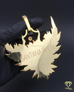 Pendentif Cœur Sacré Ailé Sertie de Moissanite, Collier de Luxe Hip Hop, Breloque Cœur Sertie de Diamants - Product Image 2