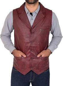 Gilet en cuir véritable respirant pour motard, coupe ajustée, disponible en gros – Meilleure vente pour hommes - Product Image 5