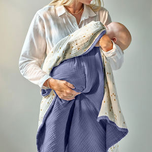 Breathable Cotton <b>Baby</b> Blanket Soft 95% Bamboo, 5% Spandex Cozy Newborn Bedding - Product Image 2