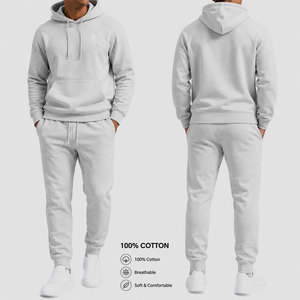 Ensemble de survêtement pour homme avec coutures renforcées, pantalon de jogging assorti, vêtements de sport respirants en coton, qualité d'exportation - Product Image 6