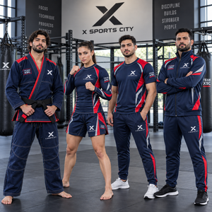 Uniformes personnalisés pour clubs et équipes d'arts martiaux |   Bleu Rouge Vert Violet Blanc |   Fabricant OEM ODM |   Vêtements de sport et d'arts martiaux | - Product Image 6