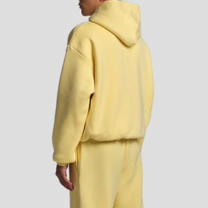 Premium Hooded Printed Lemon Yellow Drawstring Closure Tracksuit Sweatpants <b>Set</b> Soft Fleece Casual Two Piece <b>Matching</b> <b>Jogger</b> - Product Image 2
