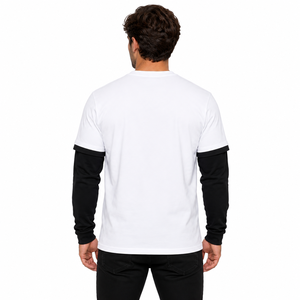 Custom Men <b>Double</b> Sleeve <b>Shirt</b> Trendy Y2K Layered Long Sleeve T <b>Shirt</b> Faux <b>Two</b> Piece Tee Fashion Mens <b>Double</b> Sleeve T <b>Shirt</b> - Product Image 2