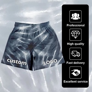<b>Men</b> Custom Logo Printed Polyester Mesh Swim <b>Trunks</b> Regular Fit Breathable Tie Dye Pattern Shorts - Product Image 3