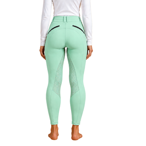 Pantalons d'équitation pour femmes, vert menthe, taille haute, extensibles, leggings d'équitation professionnels, culottes d'entraînement avec poches - Product Image 2