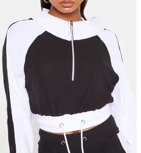 Sweat à capuche en coton uni 400 GSM pour femme, coupe courte à épaules tombantes, sans cordon de serrage, personnalisable, vente en gros pour l'hiver - Product Image 6