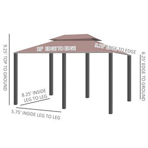 Gazebo con Tetto Ventilato 10x13 Color Kaki, Struttura in Acciaio e Tende per Uso Esterno, Categoria Prodotti Tende da Sole e Pergole - Product Image 3
