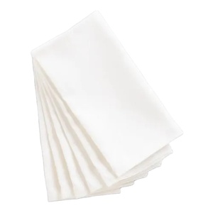 Servilletas Clásicas de Algodón Blanco Puro con Modernos Detalles Bordados en Azul Marino, Elegantes Accesorios para Mesa para Decoración de Fiestas - Product Image 5