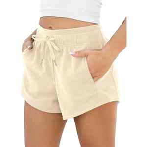 Shorts d'été à carreaux de qualité supérieure, colorés, avec taille élastique, logo personnalisé, pour femmes, vente en gros - Product Image 1