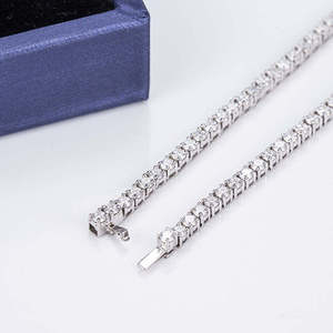 Fine Jewelry Hip Hop Lab Grown Diamond Round Brilliant Cut <b>Tennis</b> Chain <b>Necklace</b> for Classic Wedding Jewelry - Product Image 3