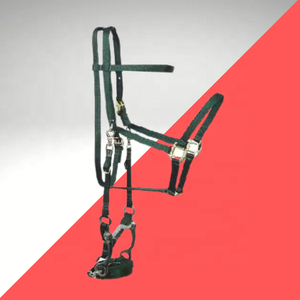 Hecho a mano ajustable Hunter verde ecológico Western Heritage Nylon Halter brida Combo Premium ecuestre accesorios hechos - Product Image 2