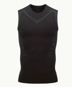 Camiseta de Compresión sin Mangas para Hombre, Color Azul Oliva, con Estampado de Letras, Secado Rápido, Corte Ajustado, Tejido de Punto, Spandex/Poliéster, Cuello Redondo, Antipilling - Product Image 3