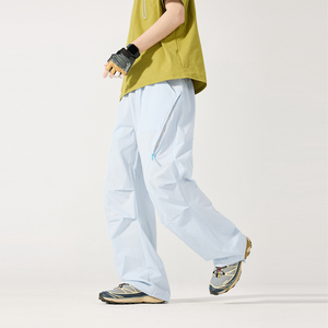 Pantalones de Paracaídas para Mujer, Cintura Elástica, Corte Holgado, Estilo Deportivo con Bolsillos, Transpirables, de Verano, Tejidos en Spandex y Nailon - Product Image 4