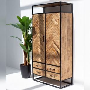 Gabinete de Almacenamiento de Madera Vandana Vesta Falcon, Mueble de Diseño Moderno y Minimalista para el Hogar en Madera Sólida - Product Image 1