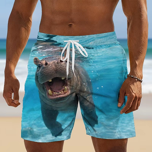 Pantalones cortos de diseño único para hombre, pantalones cortos con estampado de burro gritando, ropa informal de verano para la playa, pantalones cortos de secado rápido - Product Image 3