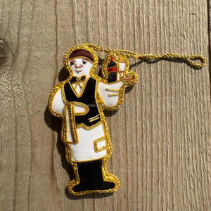 Handcrafted Fleur-de-Lis Hanging <b>Ornament</b> charm Red Velvet with Gold Embroidery Traditional Symbol for Wall Tree Elegant Accent - Product Image 6