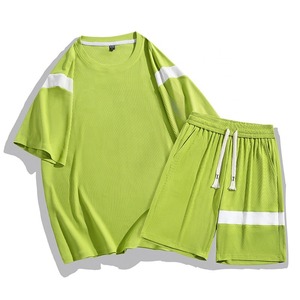 Summer Casual Two Piece Short <b>Set</b> Men Custom LOGO Solid Color 2Pieces Short Sport Suit Tracksuit for Man 2026 - Product Image 6