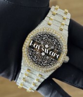 Montre Homme Bicolore en Moissanite VVS, Montre Squelette de Luxe avec Diamants Moissanite, Bijou Éclatant