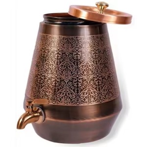 Stylish Copper Water <b>Dispenser</b> <b>Drinking</b> Water Storage Unit with Tap Perfect for Home Kitchen Dining Table Setup - Product Image 6