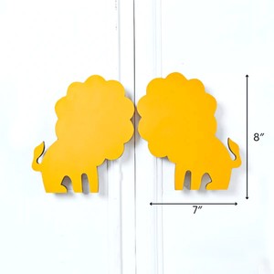 Poignées de porte modernes en bois d'acacia faites à la main, bouton de poignée Lion, poignée de tiroir, poignées de commode et d'armoire orange - Product Image 2