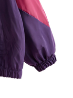 Veste coupe-vent d'hiver style vintage à blocs de couleur avec fermeture éclair, streetwear décontracté, vente en gros, personnalisable, unisexe, avec empiècements contrastants