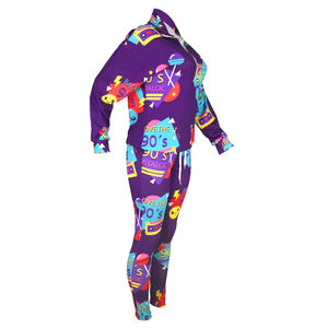 Women <b>90s</b> Nostalgic Sublimation <b>Tracksuit</b> Full Length Hoodie Pants Set Casual Sportswear Digital Print Spandex Polyester - Product Image 3