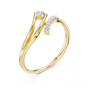 Anillo de Oro Amarillo de 14K con Diamante Cultivado en Laboratorio para Mujer |   Anillo de Oficina |   Diamante Cultivado Nuevo - Product Image 5