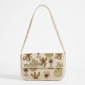 Handmade Wine Glass Bottle Beaded <b>Shoulder</b> <b>Bag</b> <b>Women</b> Fashion Cocktail Evening Clutch Flap Handbag Purse - Product Image 1