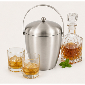 Double Wall Stainless Steel <b>Ice</b> Bucket with Lid and Handle Insulated Wine Chiller Bucket Portable Champagne <b>Cooler</b> Pail for Bar - Product Image 4
