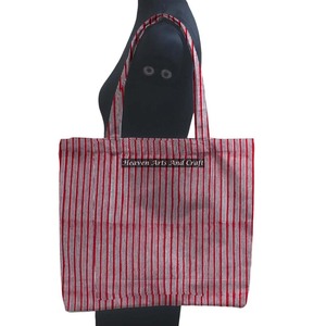 Bobo Tote กระเป๋าผ้าฝ้ายพิมพ์ลายสี่เหลี่ยมสำหรับผู้หญิงกระเป๋าช็อปปิ้งดีไซน์ใหญ่สำหรับกระเป๋าสะพายไหล่แบบเรียบง่าย - Product Image 1