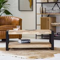 Table basse moderne en bois de manguier Vandana Nimbus Vento 100 cm