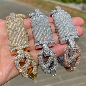 Pulsera cubana Iced Out de 22 mm estilo hip hop para él, pulsera con diamantes incoloros cultivados en laboratorio, corte baguette, pulsera personalizada para hombre - Product Image 4