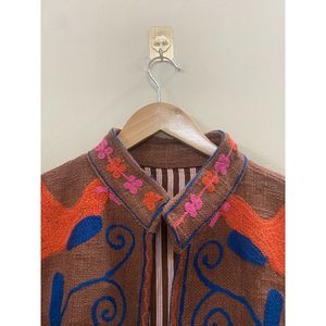Handmade <b>Women's</b> Robe and tnt Winter <b>Coat</b> with Suzani Embroidery TNT Fabric Thermal <b>for</b> <b>Spring</b> Summer Winter Wear Jacket - Product Image 2