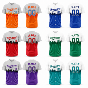 เสื้อเบสบอลปักลายพิมพ์ลายตามสั่ง ชื่อทีมตามสั่ง โพลีเอสเตอร์ 100% พิมพ์ลายดิจิทัล แขนสั้น ปรับแต่งได้ พร้อมซิป - Product Image 2