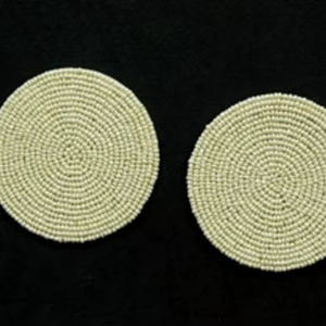 Posavasos y Alfombrillas de Vidrio de 5 mm de Grosor, Bordados a Mano con Diseño de Flor, de 300 mm de Diámetro, Estilo Clásico - Product Image 3