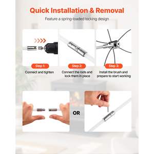 39 ft <b>Extendable</b> Chimney Sweep Kit Dual <b>Brush</b> Heads Bristle Replacements Square Rectangle Fireplace <b>Cleaning</b> Tool for Chimneys - Product Image 5