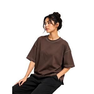 Camiseta Oversize de Algodón Premium para Mujer, Estilo Urbano, Personalizada, Fabricante Mayorista OEM ODM de Marca Privada - Product Image 3