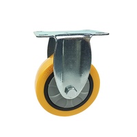 Vente en gros en Stock usine PU jaune industriel pivotant verrouillage moyen Duty roulette pour chariots