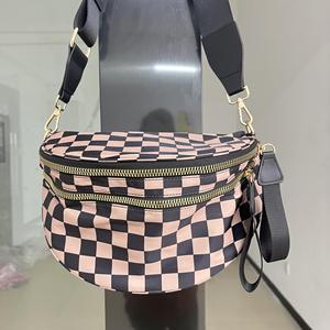 Nouveau design : Sac banane imprimé léopard, sac de taille, sac bandoulière grande capacité, sac à épaule décontracté à motif damier - Product Image 1