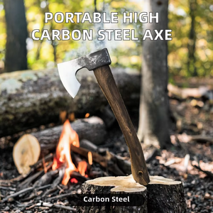 Hache portable de haute qualité pour le camping, avec manche en bois, en acier forgé à haute teneur en carbone, pour les outils de camping. - Product Image 3