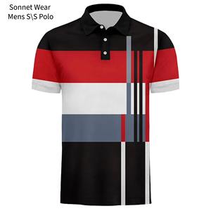 Camisetas Polo Casuales para Hombre de Secado Rápido a Rayas de Verano de Manga Corta - Product Image 1