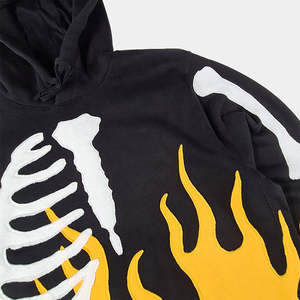 Sudadera con Capucha Extra Grande Personalizada Nesta Sports, 100% Algodón, con Parches Bordados de Calaveras en Llama, Gruesa, de Invierno, Estilo Vintage - Product Image 3