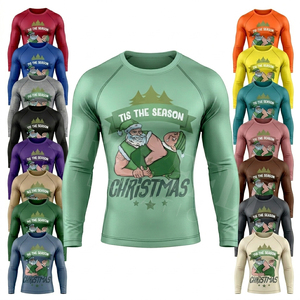 เสื้อแรชการ์ดแขนยาวแบบรับผลิตแบรนด์ส่วนตัว เสื้อกีฬาแบบรัดรูป ป้องกันรังสียูวี พิมพ์ลายแบบซับลิเมชั่น สำหรับชุดว่ายน้ำและปั่นจักรยาน - Product Image 1