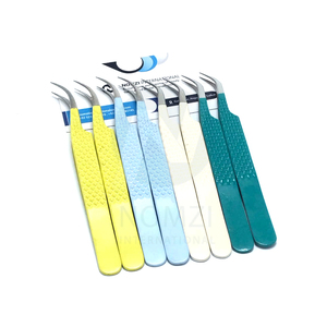 ชุดแหนบปลายแหลม NOMZI INTERNATIONAL สีเหลืองอ่อนน้ำเงิน ขายดี ปรับแต่งได้ ด้ามจับเพชรยาว ปลายไฟเบอร์ สแตนเลสสตีล - Product Image 4